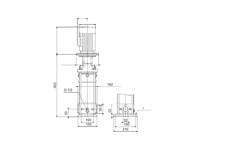 Grundfos 99232453 - CRN 3-7 A-CX-T-V-PQQV | Multistage | Centrifugal | Vertical | Inline