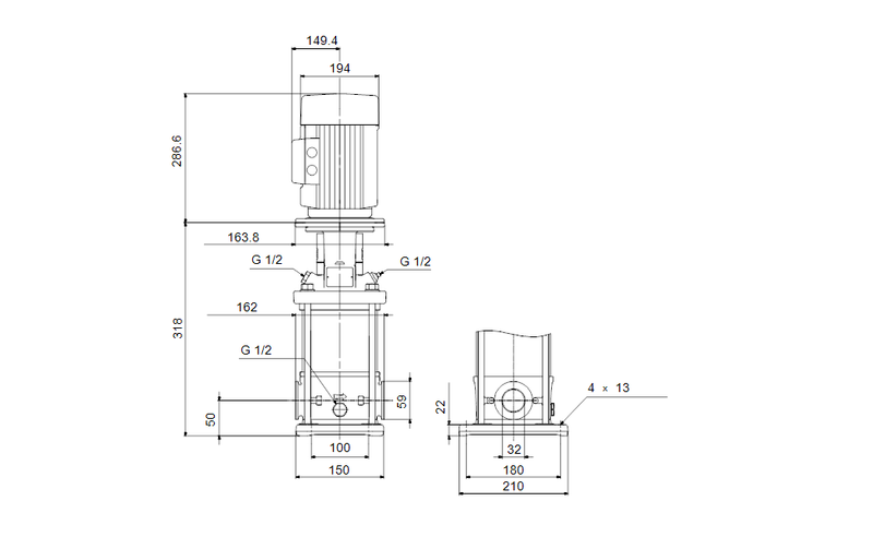 Grundfos 92962672 - CRI 1-5 X-CA-A-E-HQQE | Vertical | Multistage | Centrifugal