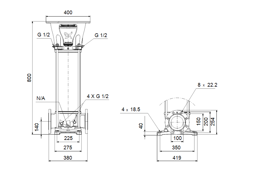 Grundfos 99856886 - CRN 95-2 I-G-H-E-HQQE | Vertical | Multistage | Centrifugal