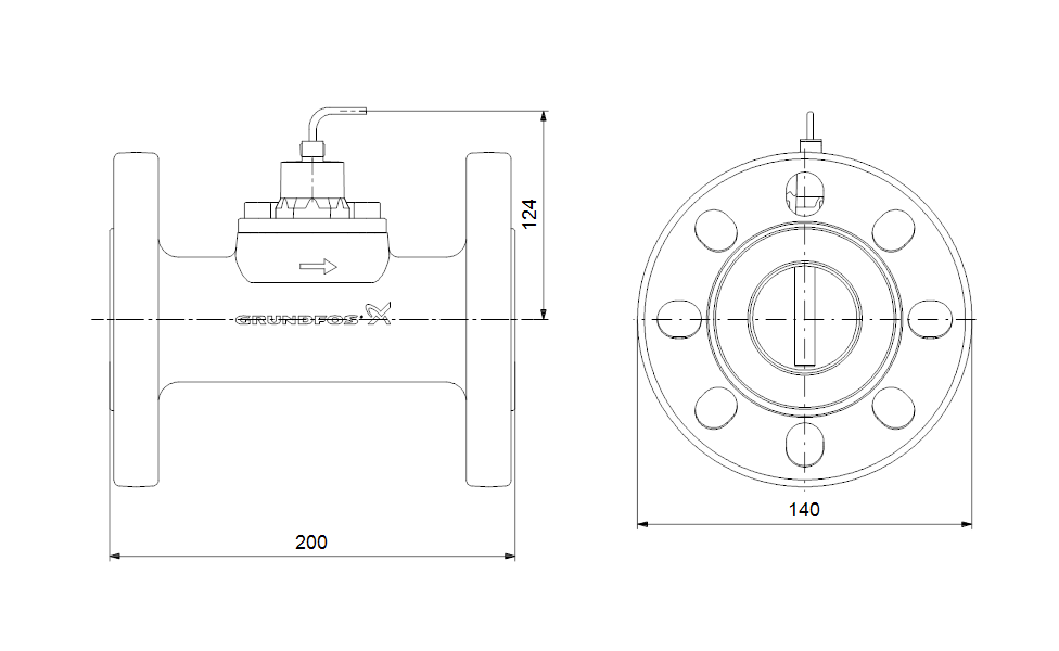 Grundfos 97686130 - VFI/-0.6-12m/1/ C/M5.00-X/VG6/SG/30F/AC-1 | Vertical | Inline | Flanged Connection