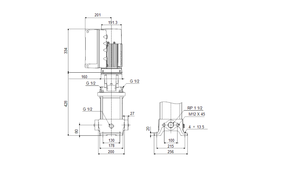 Grundfos 99390837 - CRE 10-4 A-A-A-E-HQQE | Multistage | Centrifugal | Vertical | Inline