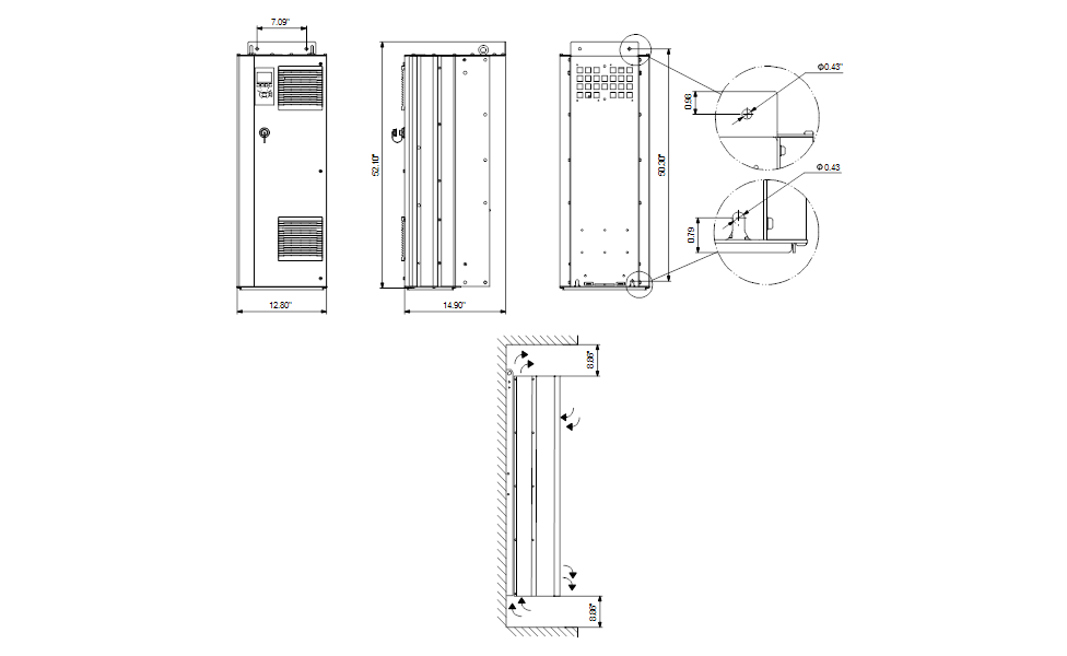 Grundfos 99616819 - CUE 3X380-500V IP54 160KW DC | Pump Controller | Frequency Converter | Wall Mounted