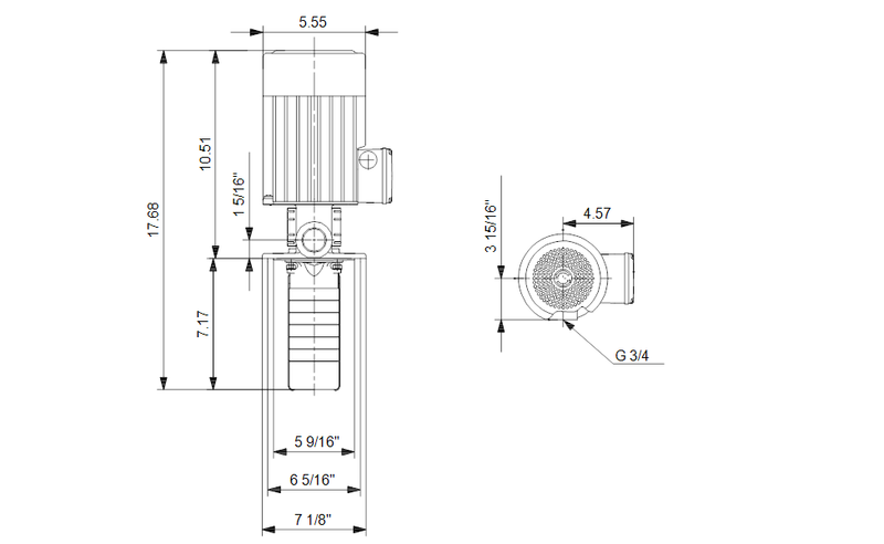 Grundfos 98243819 - SPK 4-3/3 A-W-A-AUUV | Multistage | Immersible | SelfPriming | Centrifugal | Horizontal Installation | Vertical | Horizontal