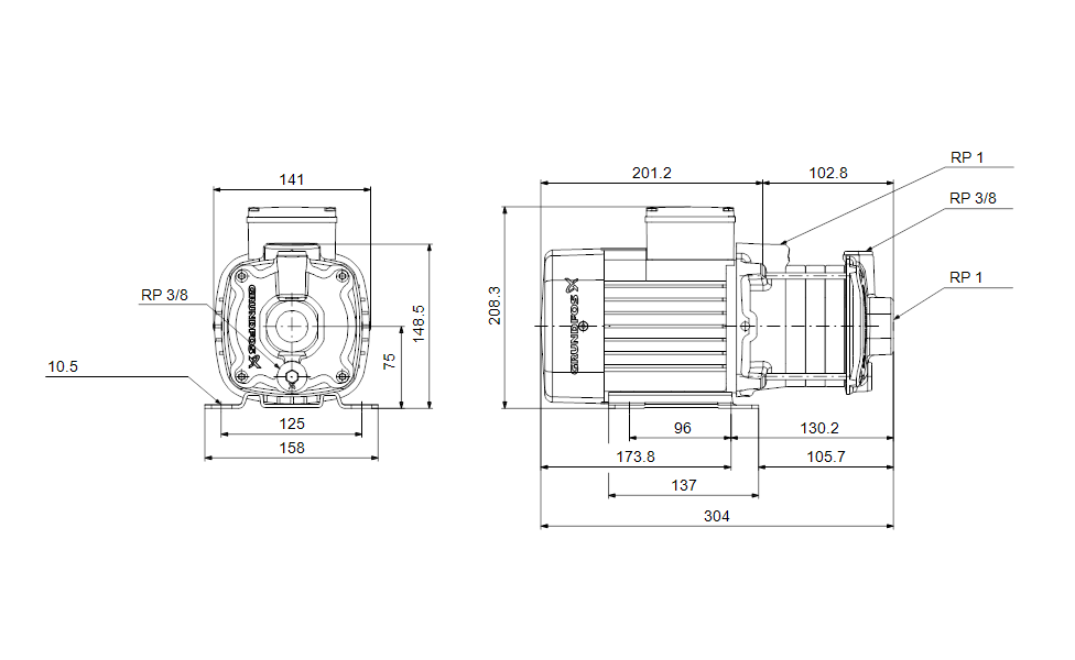 Grundfos 97891613 - CM 1-3 A-R-A-V-AQQV B1-A-A-N | Horizontal | End Suction | Centrifugal
