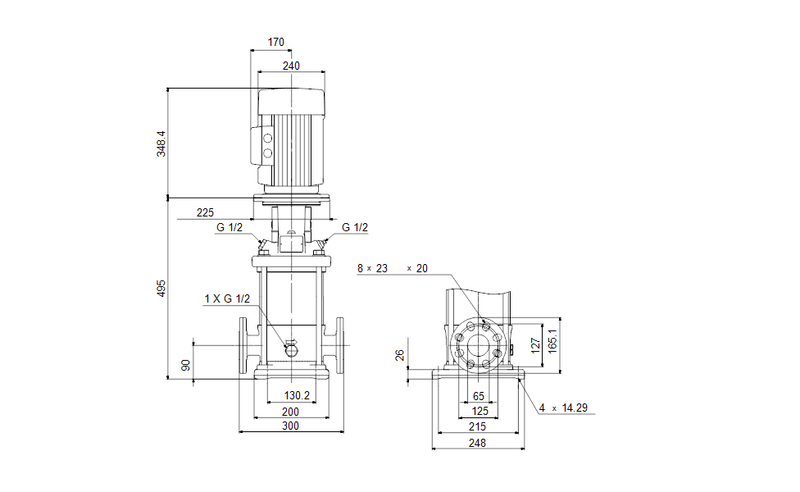 Grundfos 92591035 - CRN 10-5 KP-FGJ-A-V-HQQV | Multistage | Centrifugal | Vertical | Inline