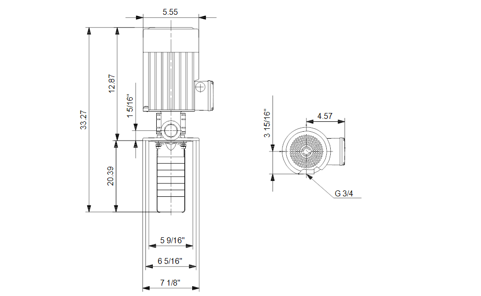 Grundfos 98243886 - SPK 4-19/10 A-W-A-AUUV | Multistage | Immersible | SelfPriming | Centrifugal | Horizontal Installation | Vertical | Horizontal