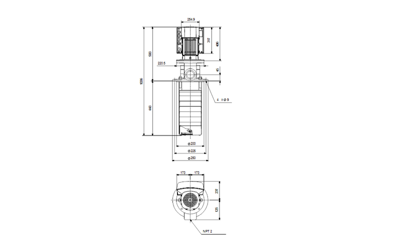 Grundfos 99077594 - MTRE 15-8/8 A-WB-A-HUUV | Multistage | Immersible | SelfPriming | Centrifugal | Vertical Installation | Vertical