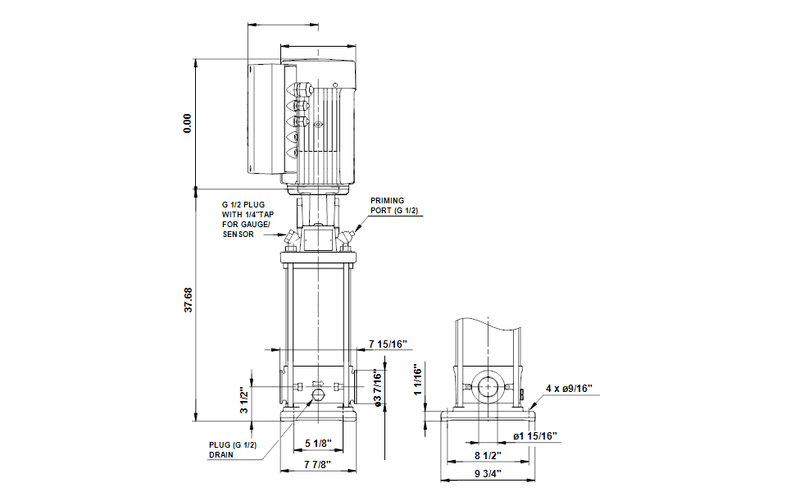 Grundfos 96126833 - CRI 10-17 | Multistage | SelfPriming | Centrifugal | Vertical