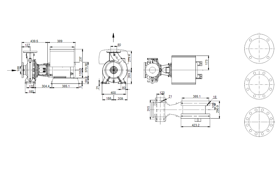 Grundfos 92613798 - NBSE 030-095/8.86 AASG7SAESDAQFMCA | SelfPriming | Centrifugal | Horizontal