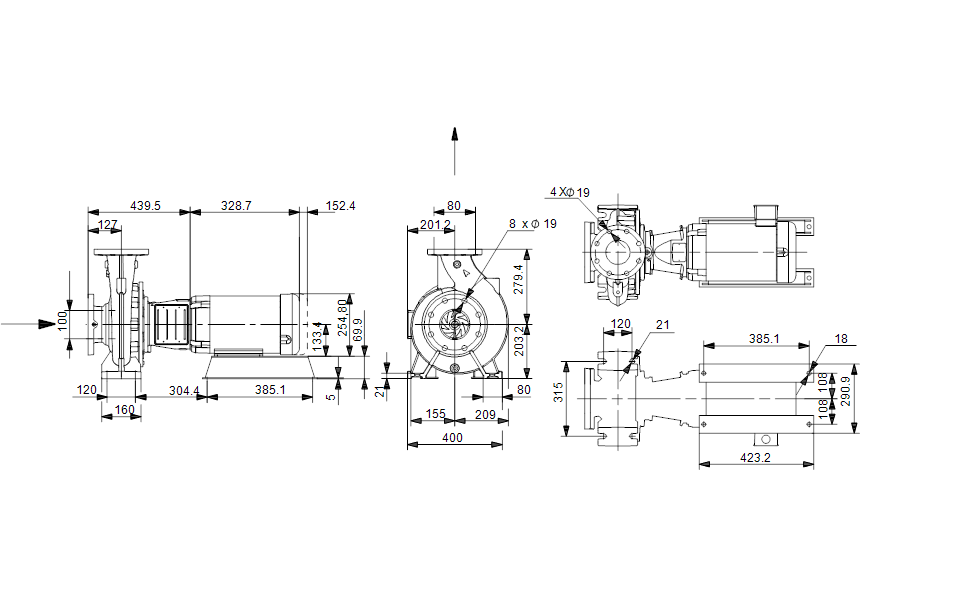 Grundfos 92560123 - NBS 030-095/7.52 AASG6S2ESBQQEIY6 | SelfPriming | Centrifugal | Horizontal