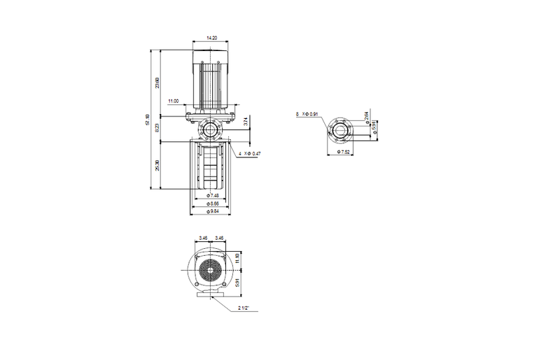 Grundfos 99929966 - MTR 32-8/8 A-G-A-HUUV | Multistage | Immersible | SelfPriming | Centrifugal | Vertical Installation | Vertical
