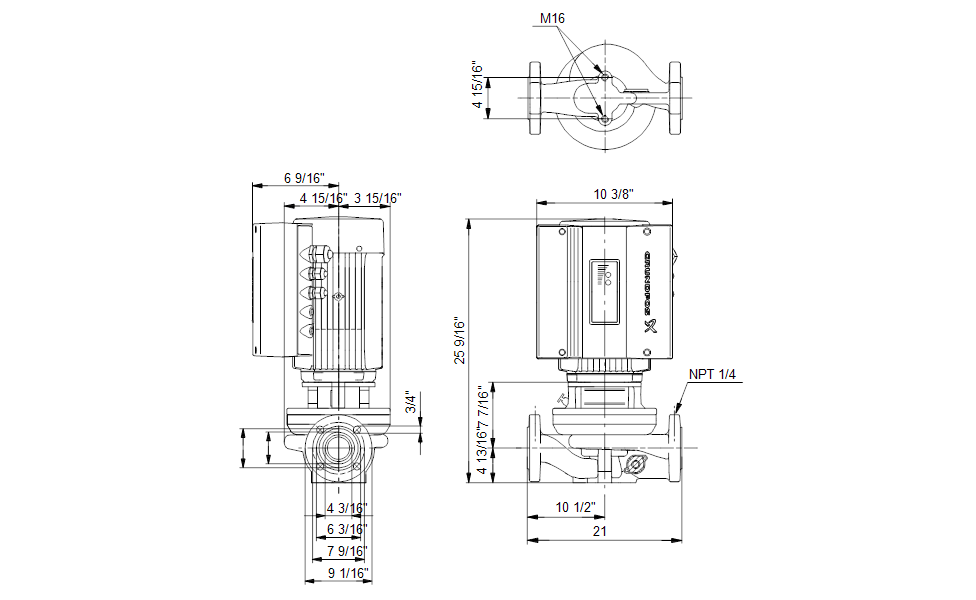 Grundfos 98539025 - TPE 100-160/2 S-A-G-A-BUBE-IBB | Inline | Variable Speed | Circulator