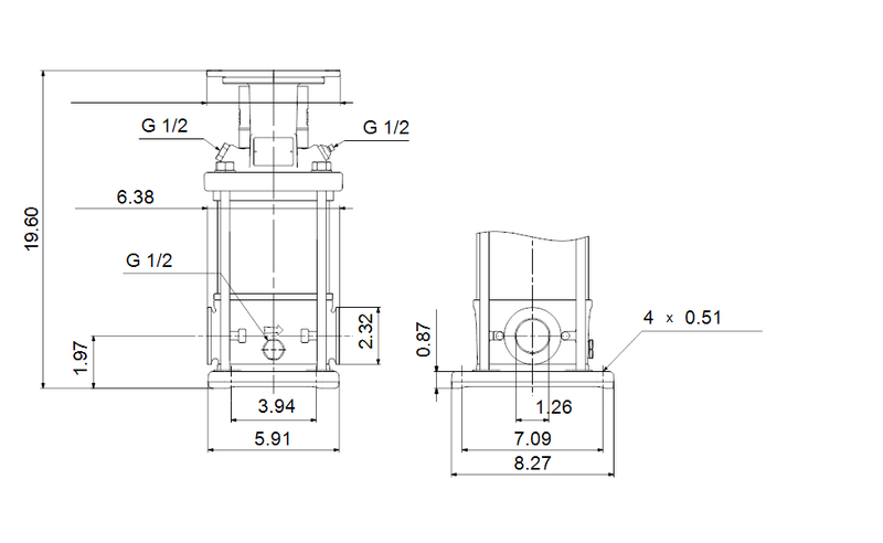 Grundfos 96082293 - CRI 1-15 A-CA-A-E-HQQE | Multistage | Centrifugal | Vertical | Inline