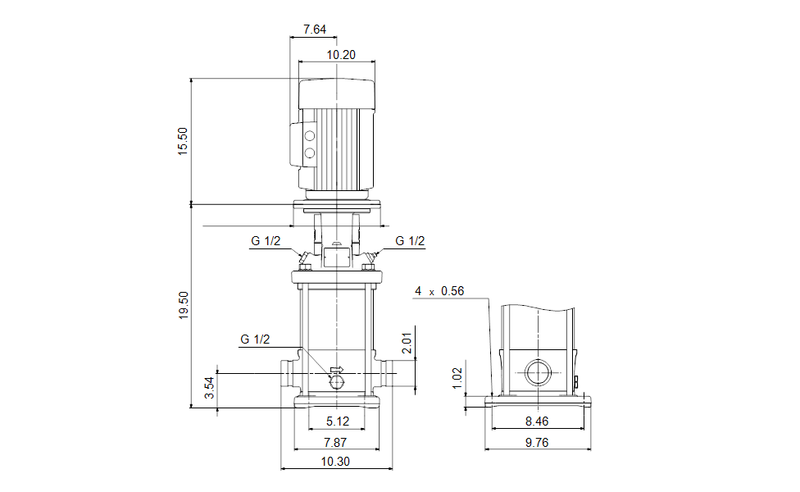 Grundfos 91129789 - CRT 16-3 A-P-A-E-AUUE | Multistage | Centrifugal | Vertical | Inline