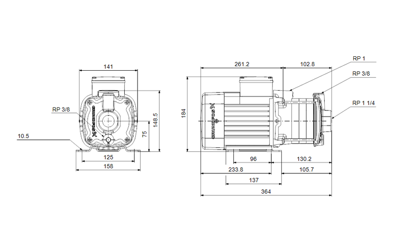 Grundfos 99383675 - CM 5-3 A-R-A-V-AQQV E1-A-A-N | Horizontal | End Suction | Centrifugal