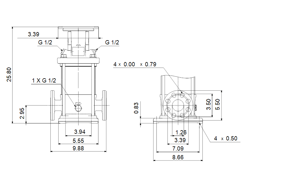 Grundfos 96084243 - CR 5-14 A-FGJ-A-E-HQQE | Multistage | Centrifugal | Vertical | Inline