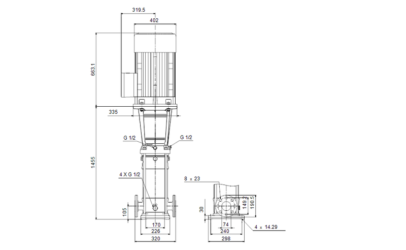 Grundfos 92840583 - CRN 32-11-2 A-G-A-K-PQQK | Vertical | Multistage | Centrifugal