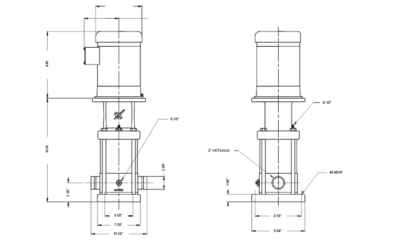 Grundfos 96552946 - CRT 8-16 A-P-A-E-AUUE | Multistage | Centrifugal | Vertical | Inline