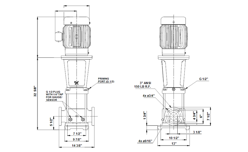 Grundfos 96415887 - CRN 45-3-2 | Multistage | SelfPriming | Centrifugal | Vertical