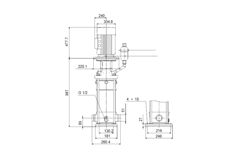 Grundfos 92572833 - CRN 10-16 F-P-A-E-HQQE | Multistage | Centrifugal | Vertical | Inline