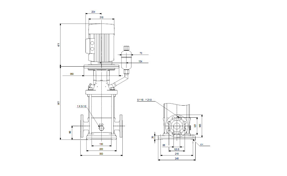 Grundfos 99472757 - CRI 15-10 FKP-FGJ-A-F-HQQE | Multistage | Centrifugal | Vertical | Inline