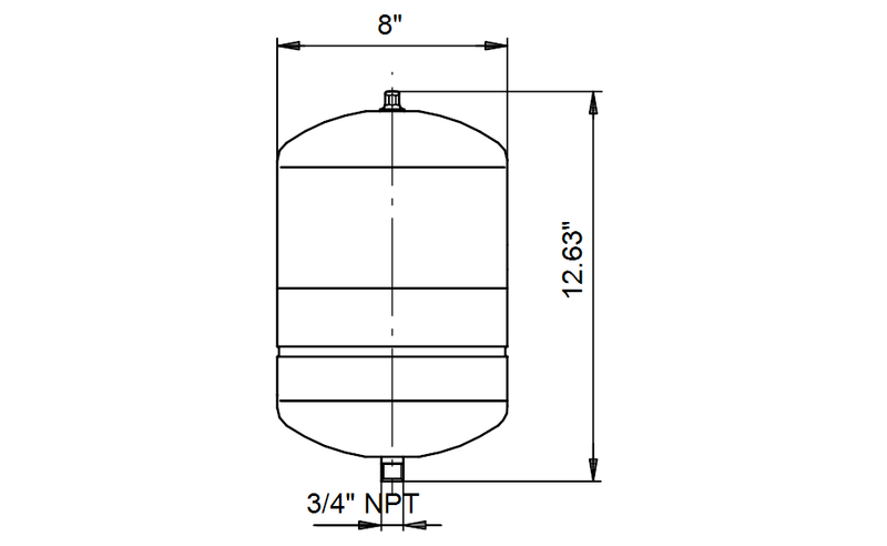 Grundfos 91121984 - 2.0 gal Diaphragm Tank | Digital Input | Alarm | Monitoring