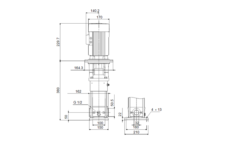 Grundfos 92535867 - CRN 3-4 M-CX-A-E | Multistage | Centrifugal | Vertical | Inline