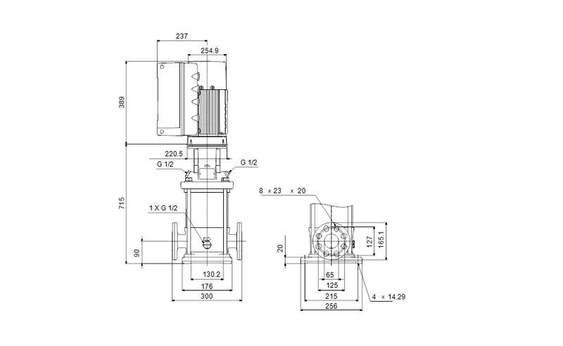 Grundfos 99501800 - CRE 10-12 KN-GJ-A-E-HQQE | Multistage | Centrifugal | Vertical | Inline