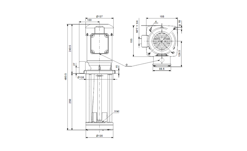 Grundfos 97770050 - MTA 120-250 A-WB-A-T | Multistage | Tank Mounted | Centrifugal | Immersible