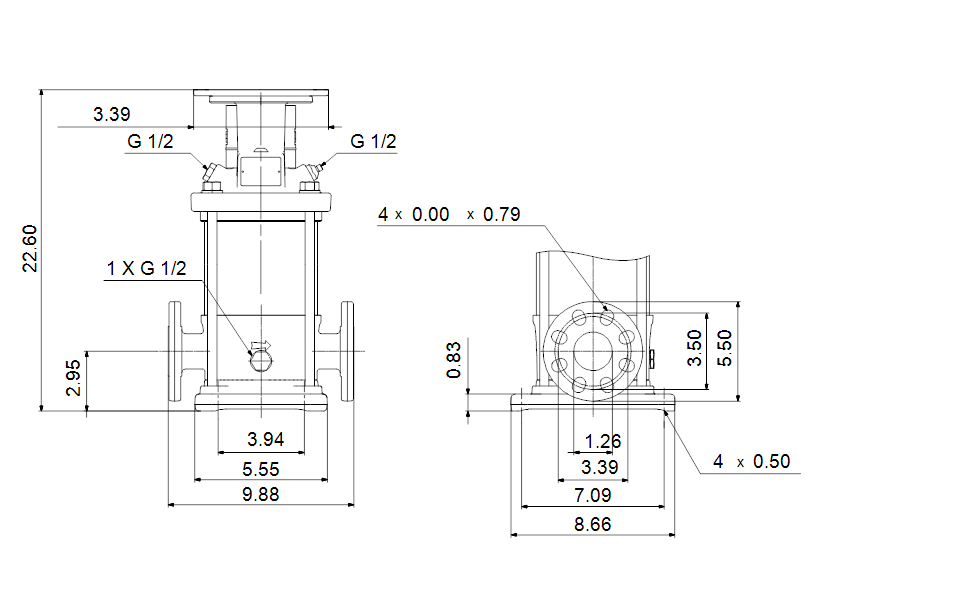 Grundfos 96084335 - CR 5-11 A-FGJ-A-V-HQQV | Multistage | Centrifugal | Vertical | Inline