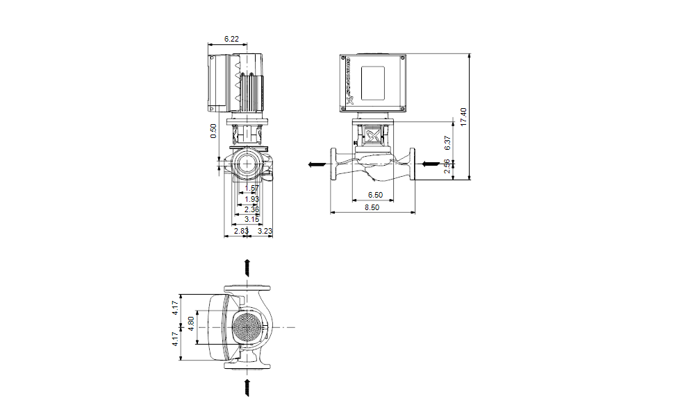 Grundfos 98819501 - TPE3 40-150 S-A-G-A-BQQE-EYB | Inline | Variable Speed | Energy Efficient